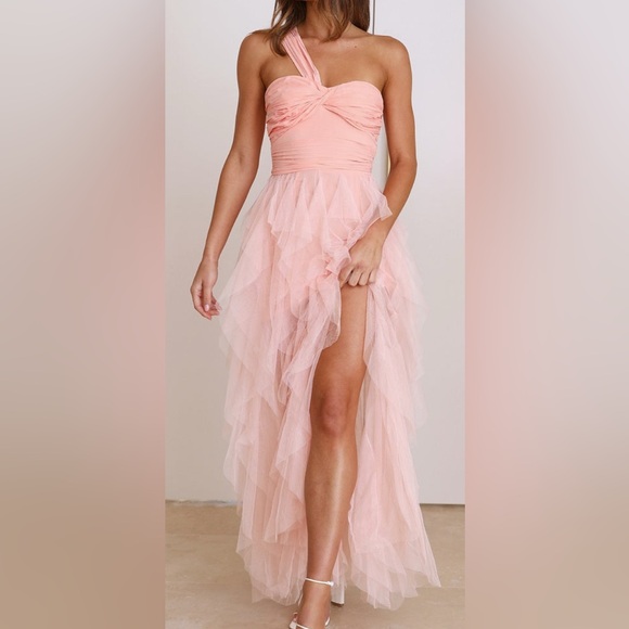 lavish style tulle maxi dress pink - hello molly! - Picture 2 of 7